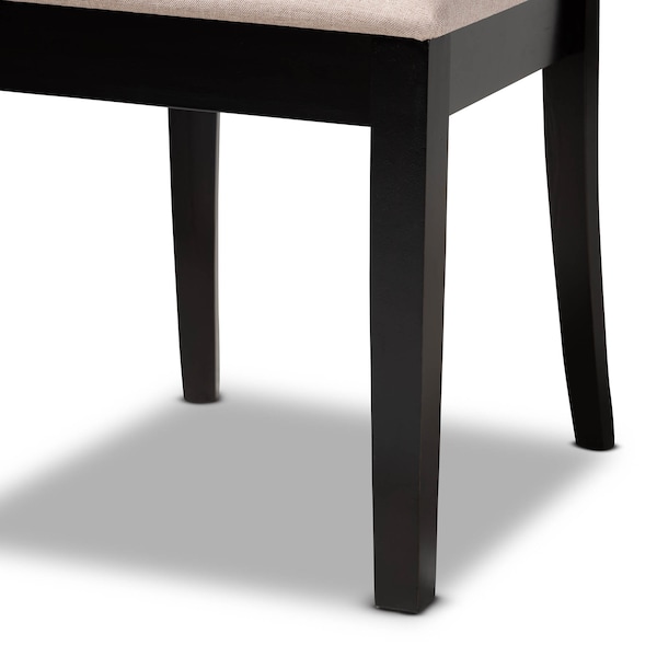 Baxton Studio Minette Sand Upholstered Espresso Wood 2-Piece Dining Chair Set - 164-10521
