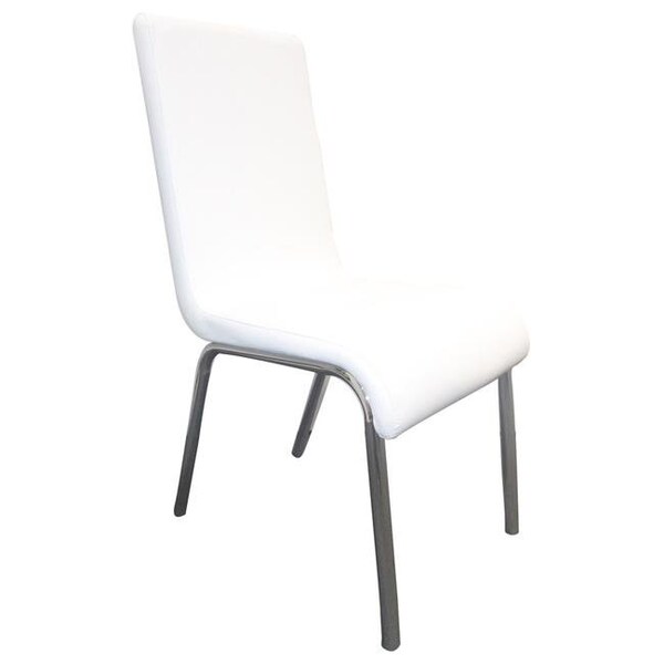 Best Master Furniture Best Master Furniture T06 White Side Chairs Upholstered Mid Century Side Chairs; White - Set of 4 - T06 WHITE SIDE CHAIRS