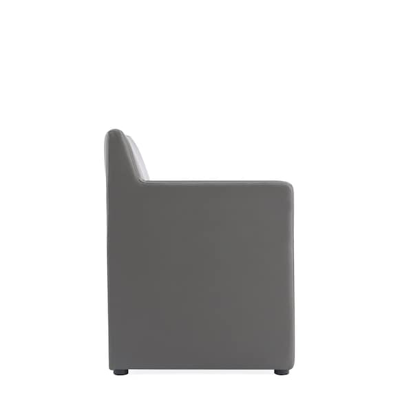 Manhattan Comfort Anna Square Faux Leather Dining Armchair in Pewter - DC058AR-PE