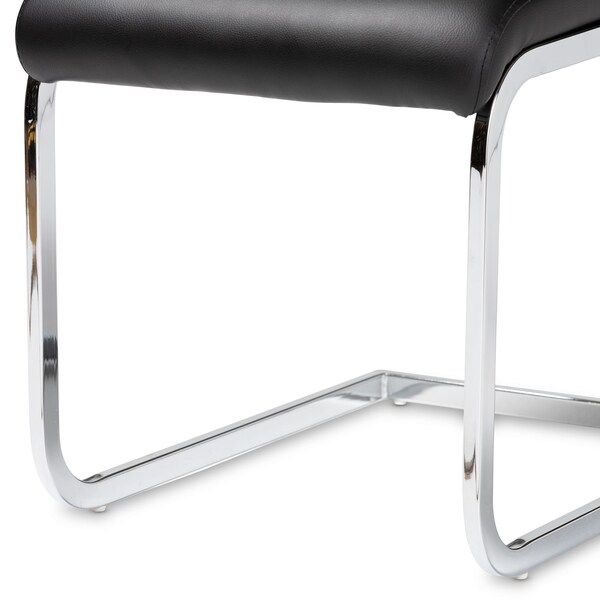 Baxton Studio Cyprien Modern Black Faux Leather Upholstered Dining Chair - 146-8794
