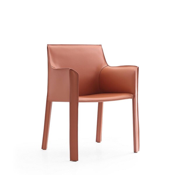 Designed To Furnish Vogue Clay Faux Leather Arm Chair, 32.68 x 21.65 x 25.2 in. - DE3064582