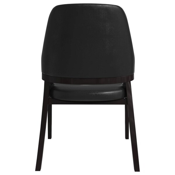 Leisuremod Ethora Collection Modern Wooden Dining Chair in Black, 2PK - EC22BL2