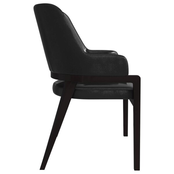Leisuremod Ethora Collection Modern Wooden Dining Chair in Black, 2PK - EC22BL2