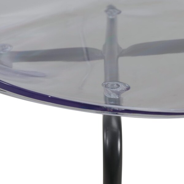 Leisuremod Modern Oyster Transparent Side Dining Side Chair with Black Base in Transparent Black - OCB-17TBL
