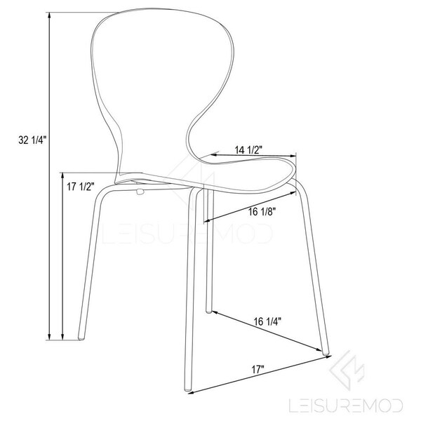 Leisuremod Modern Oyster Transparent Side Dining Side Chair with Black Base in Transparent Black - OCB-17TBL
