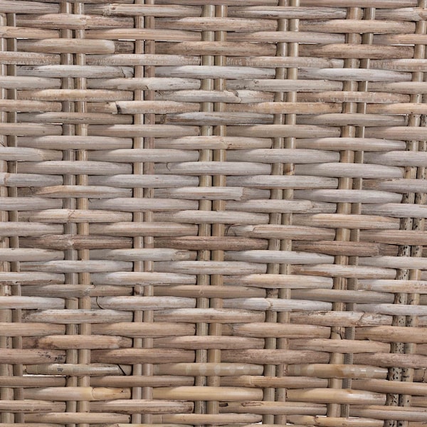 Bali & Pari Magy Modern Bohemian Grey Rattan and Natural Brown Finished Wood Dining Chair - 209-12792