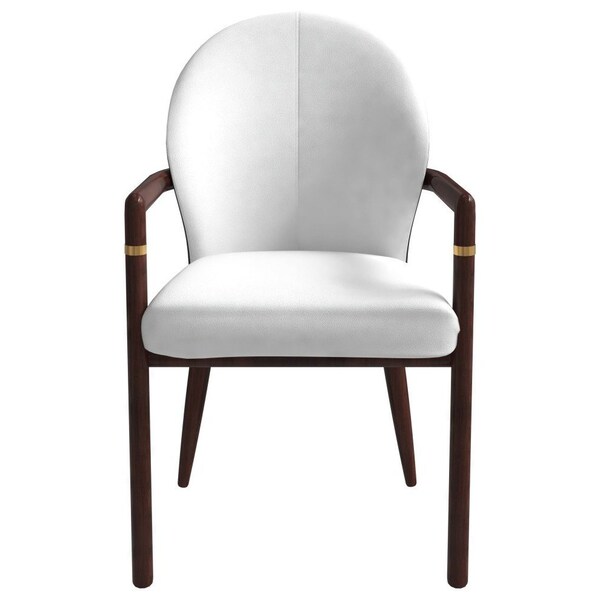 Leisuremod Opaline Series Elegant Wooden Dining Chair in Black Velvet and White - OC24BLW