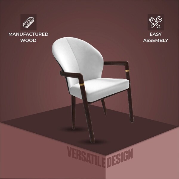 Leisuremod Opaline Series Elegant Wooden Dining Chair in Black Velvet and White - OC24BLW