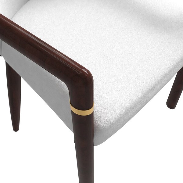 Leisuremod Opaline Series Elegant Wooden Dining Chair in Black Velvet and White - OC24BLW