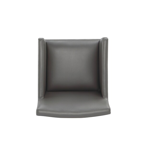 Manhattan Comfort Anna Square Faux Leather Dining Chair in Pewter - Set of 2 - 2-DC058AR-PE