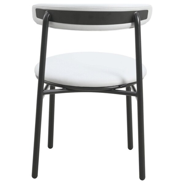 Leisuremod Lume Modern Dining Side Chair in Polyester with Black Steel Frame in Grey, 2PK - LC20GR2