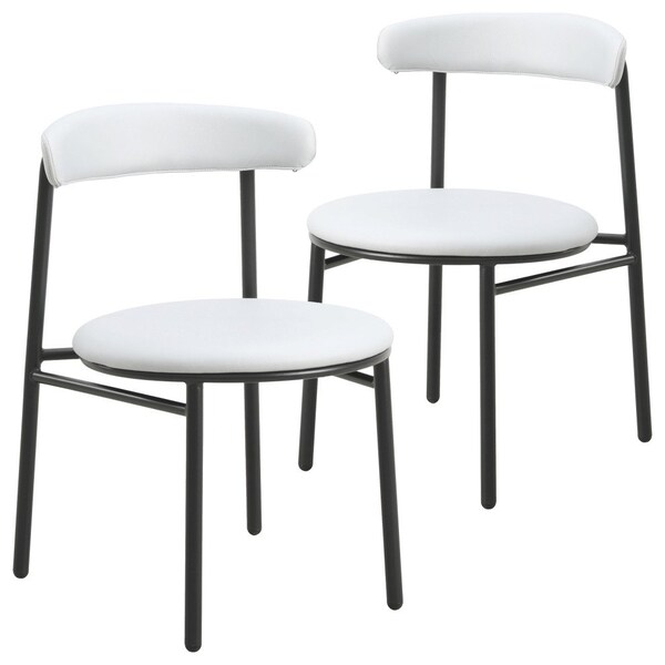 Leisuremod Lume Modern Dining Side Chair in Polyester with Black Steel Frame in Grey, 2PK - LC20GR2