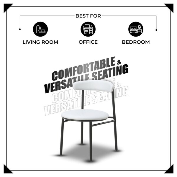 Leisuremod Lume Modern Dining Side Chair in Polyester with Black Steel Frame in Grey, 2PK - LC20GR2
