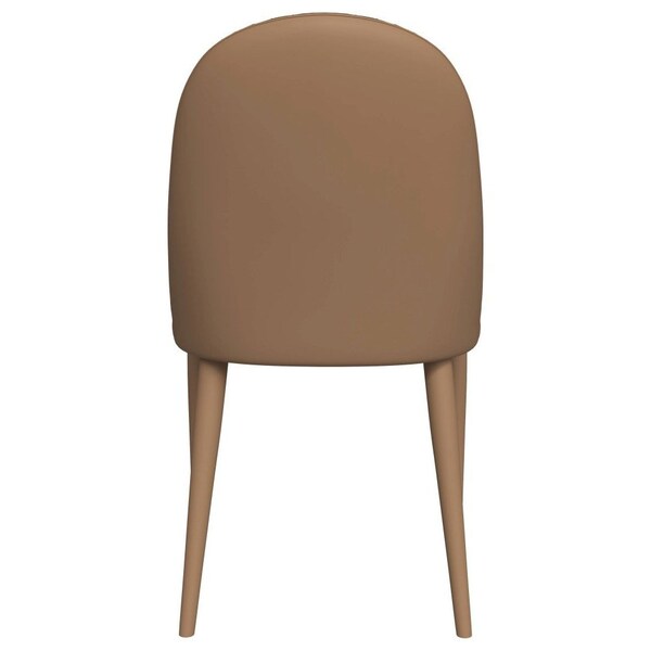 Leisuremod Seville Modern Leather Dining Side Chair with Iron Legs in Taupe, 4PK - SC48TP4