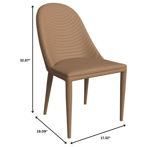 Leisuremod Seville Modern Leather Dining Side Chair with Iron Legs in Taupe, 4PK - SC48TP4