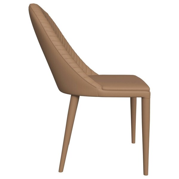 Leisuremod Seville Modern Leather Dining Side Chair with Iron Legs in Taupe, 4PK - SC48TP4