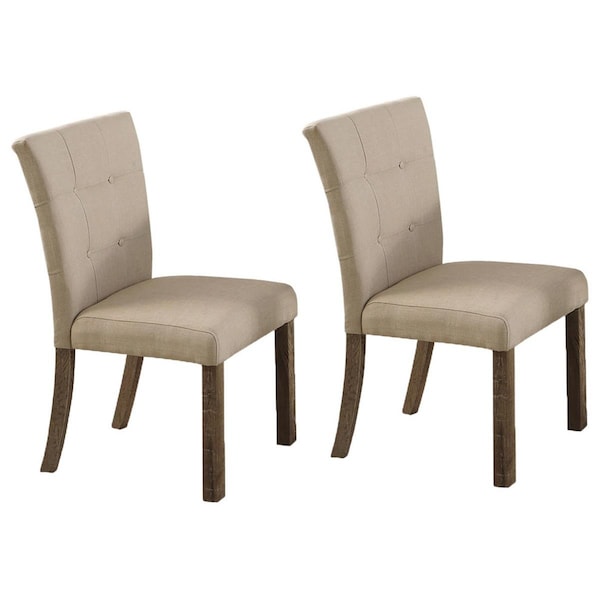 Best Master Furniture Light Gray with Beige Side Chairs, Light Grey - Set of 2 - H700 SIDE CHAIRS