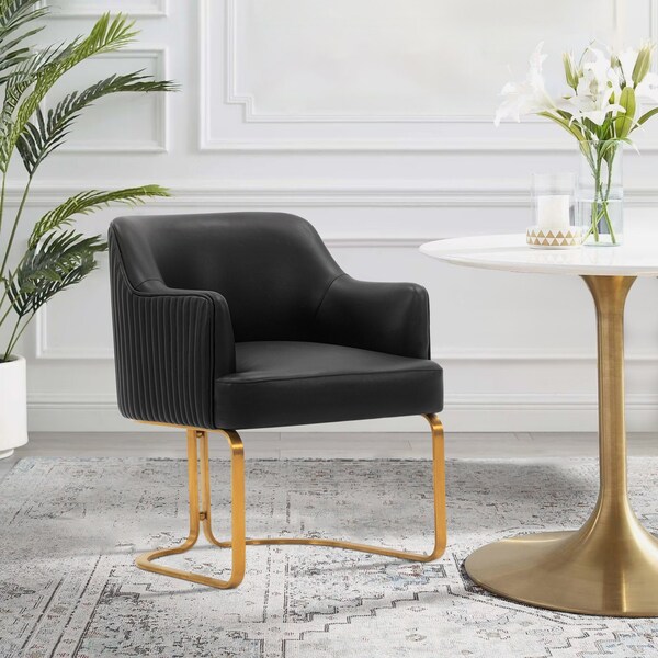 Manhattan Comfort Reeva Dining Armchair in Black - DC078-BK