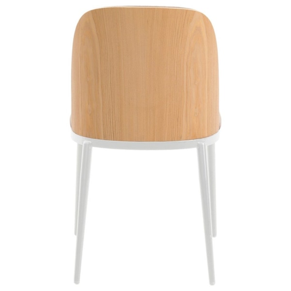 Leisuremod Tule Dining Side Chair with Velvet Seat and White Powder-Coated Steel Frame, Natural Wood/Brown - TWCNW18BR