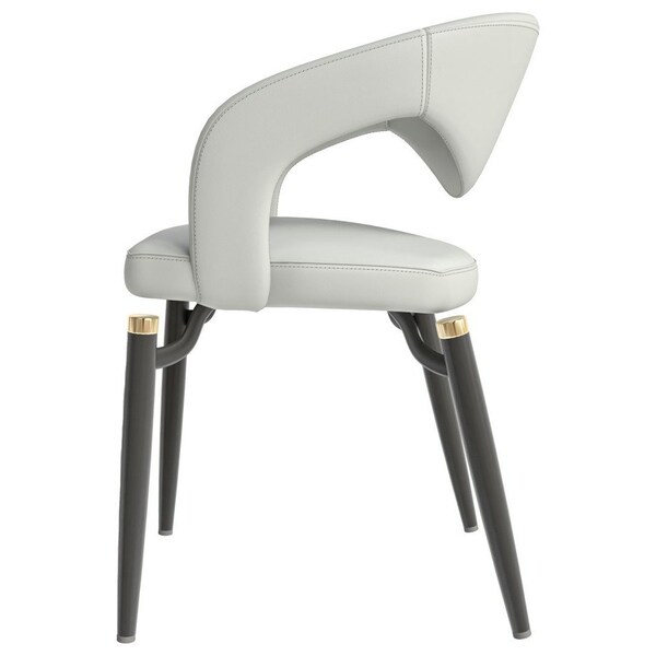 Leisuremod Entice Modern Leather Dining Chair with Iron Legs Open-Back Design in Grey - EC60GR