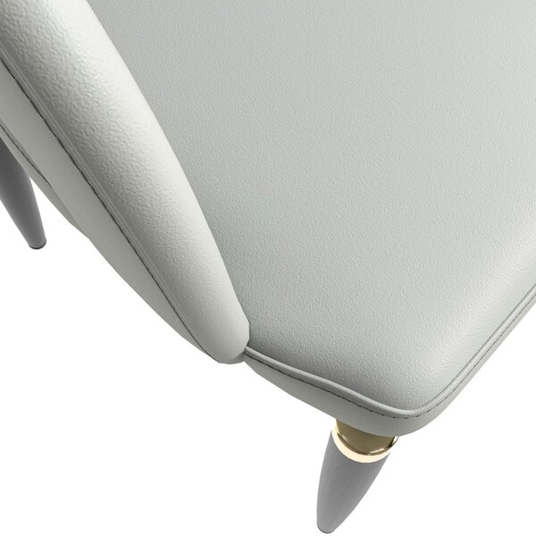 Leisuremod Entice Modern Leather Dining Chair with Iron Legs Open-Back Design in Grey - EC60GR