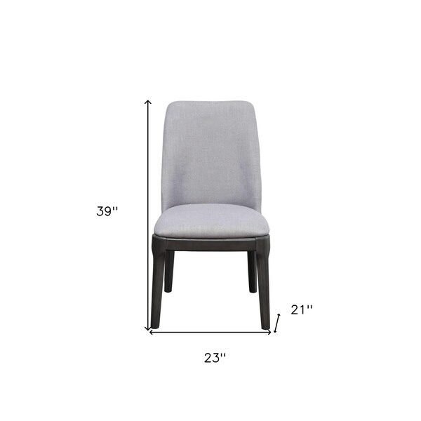 Homeroots 23 x 21 x 39 in. Light Gray Linen Oak Wood Upholstered Seat Side Chair - 347364