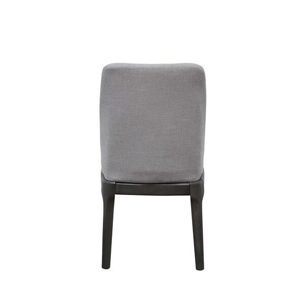Homeroots 23 x 21 x 39 in. Light Gray Linen Oak Wood Upholstered Seat Side Chair - 347364