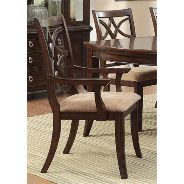 Made4Mattress Keegan Arm Chair in Rich Brown Cherry - Set of 2 - MA2416894