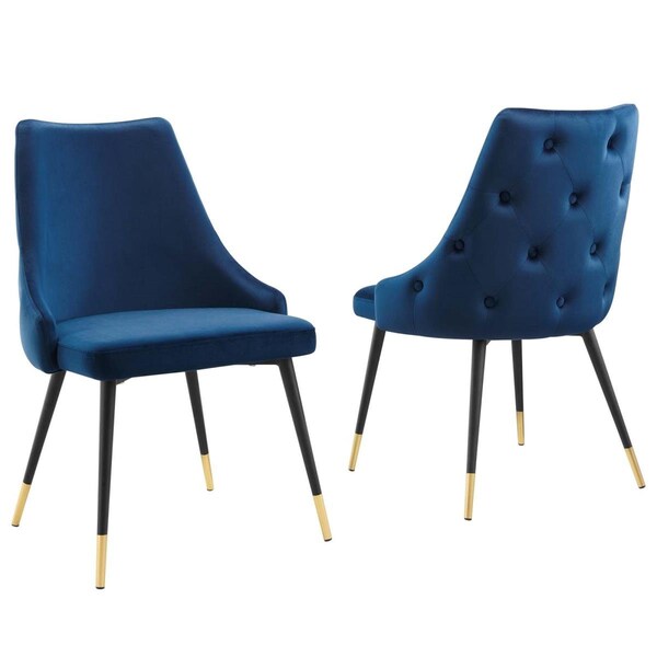 Modway Furniture Adorn Dining Side Chair for Performance Velvet, Navy - Set of 2 - EEI-5043-NAV