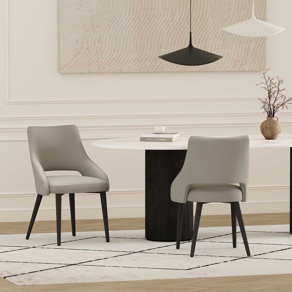 Manhattan Comfort Tremont Dining Chair in Stone - Set of 2 - 2-DC104-ST