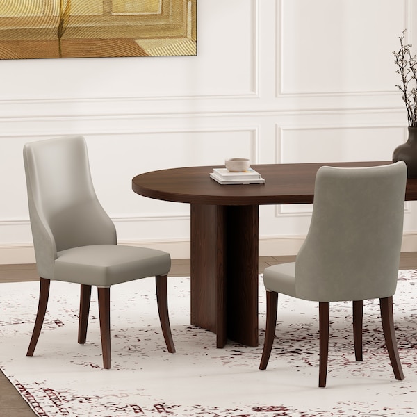 Manhattan Comfort Connie Dining Chair in Light Grey - Set of 2 - DC095-LG