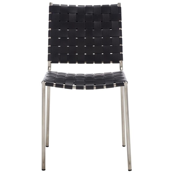 Safavieh Wesson Woven Dining Chair, Black & Silver, 2PK - DCH3005E-SET2
