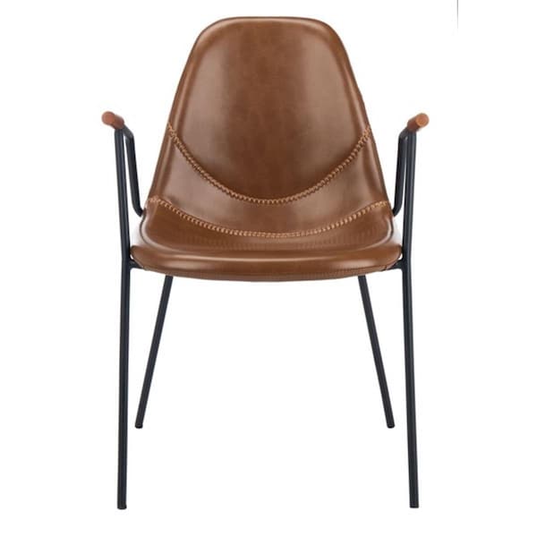 Safavieh Tanner Mid Century Dining Chair, Cognac, 2PK - DCH3001A-SET2