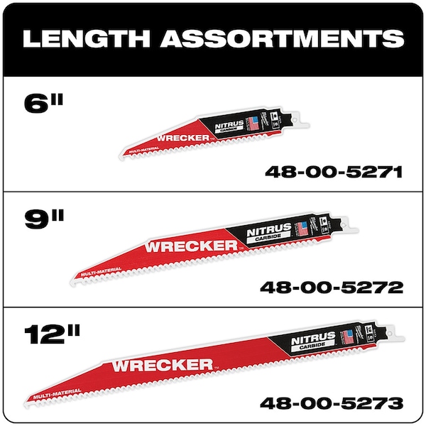 Milwaukee Tool 9" L x All-Purpose Cutting 9" The WRECKER™ with NITRUS CARBIDE™ 1PK - 48-00-5272