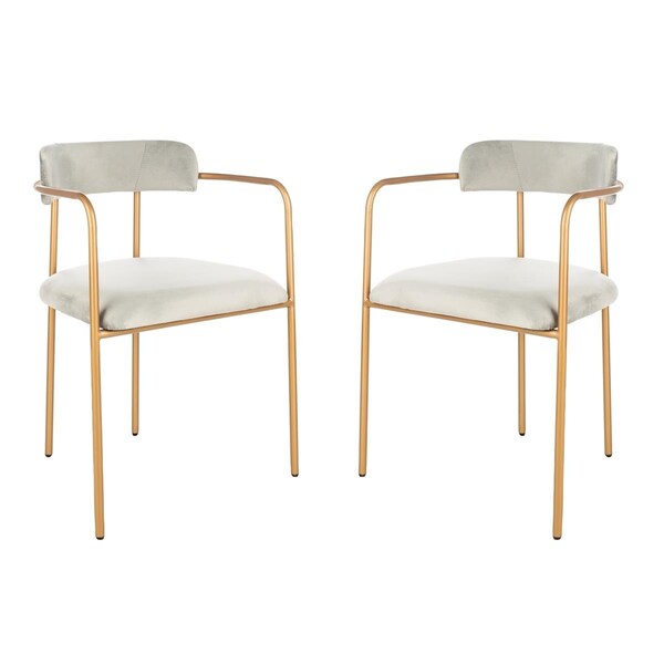 Safavieh Camille Side Chair, Grey & Gold, 2PK - ACH6201A-SET2