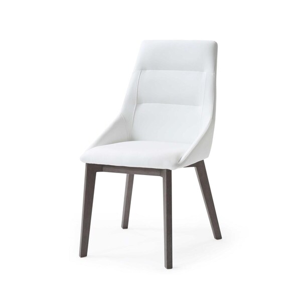 Gfancy Fixtures 25 x 20 x 35 in. White Faux Leather or Metal Dining Chair - GF3089073