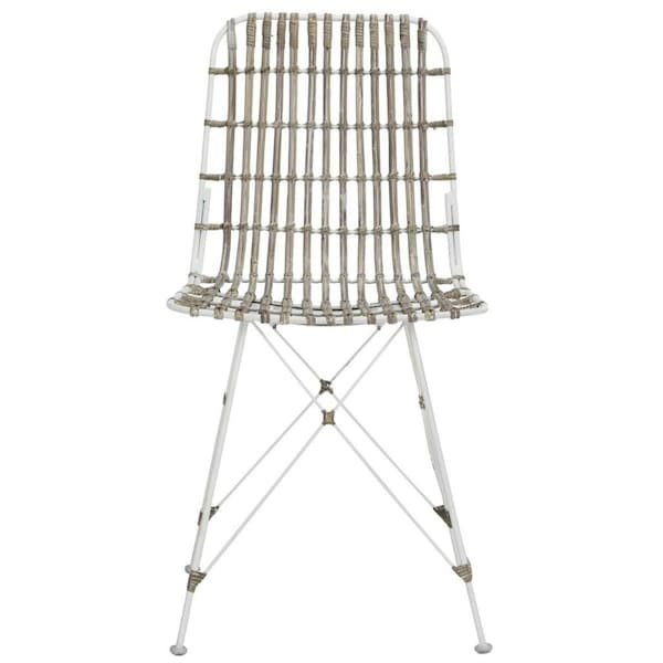 Safavieh 33.7 x 18.1 x 19.7 in. Minerva Wicker Dining Chair, White & White - WIK6510C-SET2