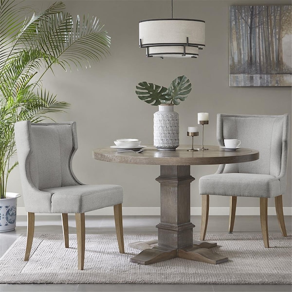 Madison Park Light Grey Carson Wood Frame Upholstered Dining Chair - MP108-0987