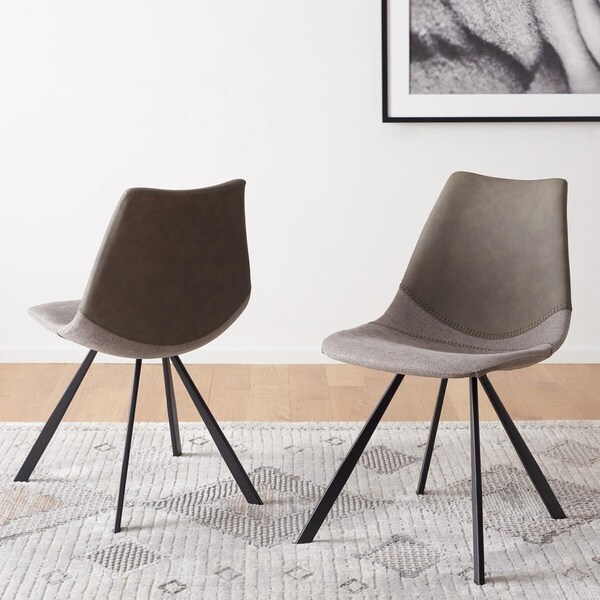 Safavieh 23.8 x 19 x 32.5 in. Greer Dining Chair, Grey, 2PK - DCH3008B-SET2