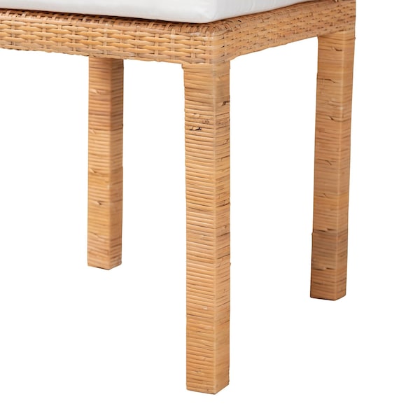 Baxton Studio Zariah Modern Bohemian Natural Brown Rattan and Mahogany Wood 2-Piece Dining Chair Set, PR - 233-2PC-13171-ZORO