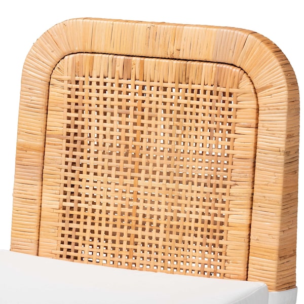 Baxton Studio Zariah Modern Bohemian Natural Brown Rattan and Mahogany Wood 2-Piece Dining Chair Set, PR - 233-2PC-13171-ZORO