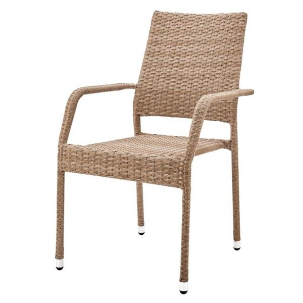 Designed To Furnish 35.83 in. Genoa Patio Dining Armchair, Nature Weave Tan - DE3059131