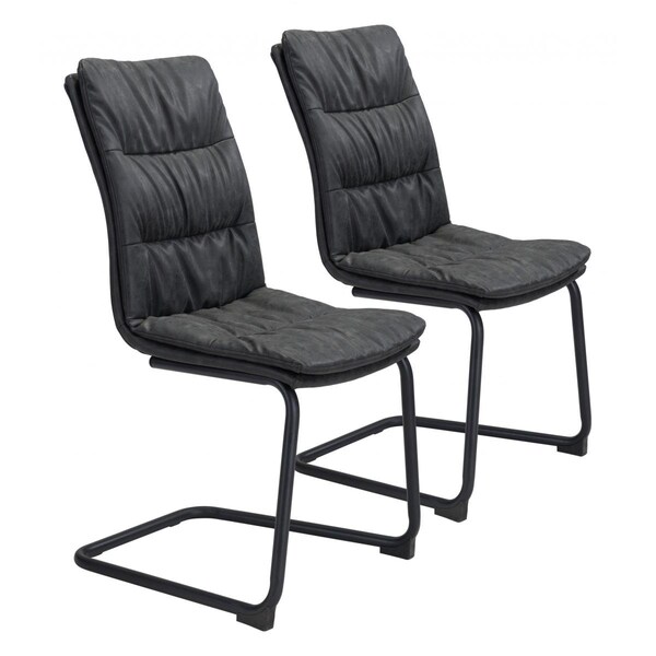 Homeroots 37.4 x 19.7 x 23.2 in. Sharon Dining Chair, Vintage Black - 394717