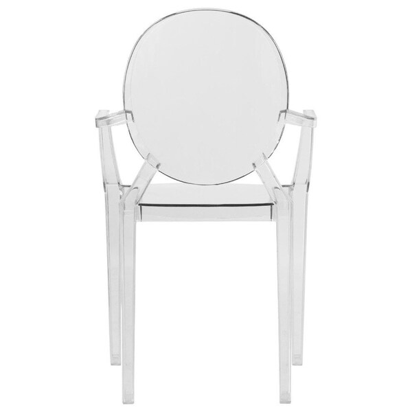 Leisuremod Carroll Modern Acrylic Chair, Clear, 4PK - GC22CL4