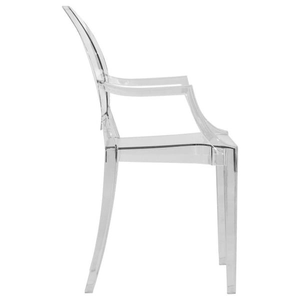 Leisuremod Carroll Modern Acrylic Chair, Clear, 4PK - GC22CL4