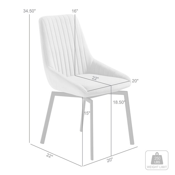Armen Living Susie Swivel Upholstered Dining Chair in Gray Fabric with Black Metal Legs - Set of 2 - LCSUSIGRYBLK