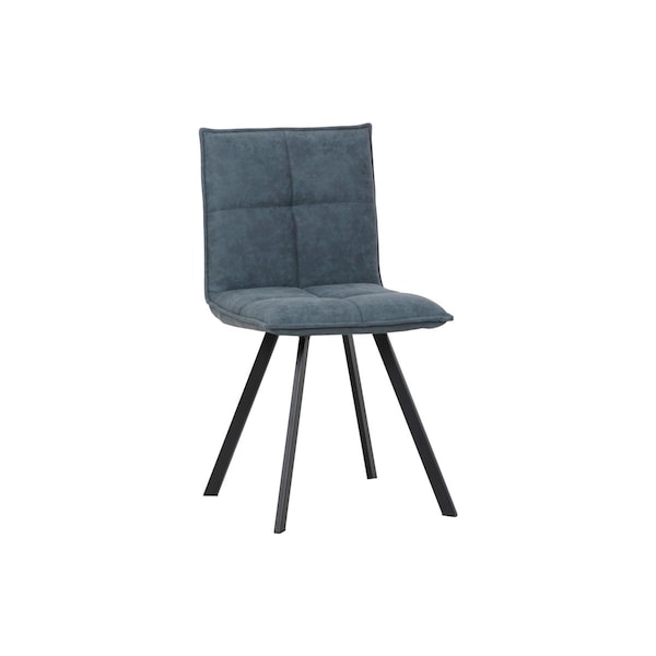 Kd Americana Wesley Modern Leather Dining Chair with Metal Legs, Peacock Blue - KD3585515