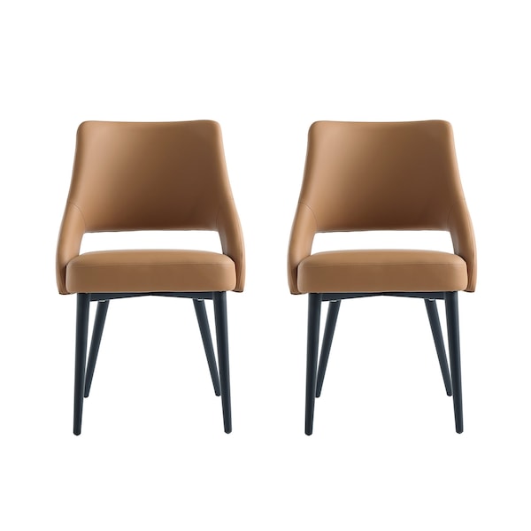 Manhattan Comfort Tremont Dining Chair in Saddle - Set of 2 - 2-DC104-SD