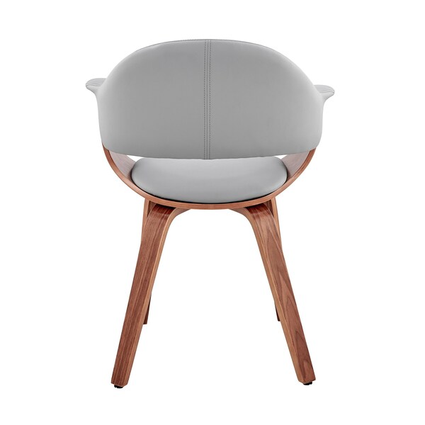 Armen Living Adalyn Gray Faux Leather and Walnut Wood Dining Room Accent Chair - LCADCHWAGR