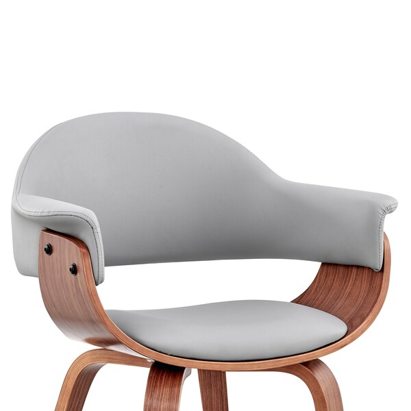 Armen Living Adalyn Gray Faux Leather and Walnut Wood Dining Room Accent Chair - LCADCHWAGR